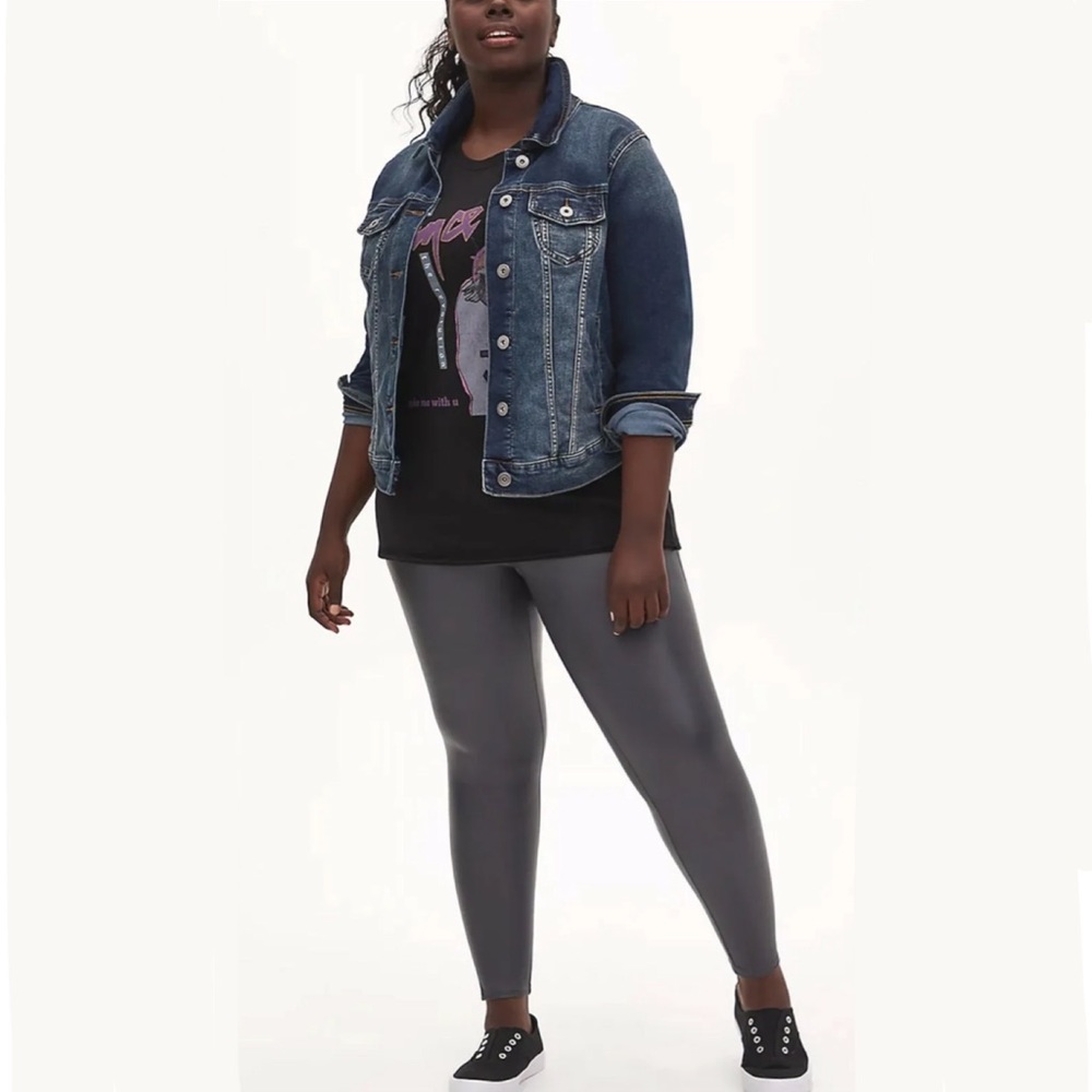 Torrid Gray Faux Leather Leggings Grey Womens 1 Lined Inside